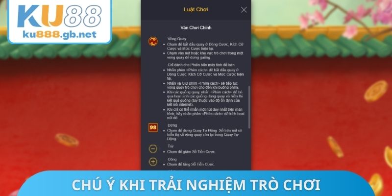 Chú ý khi trải nghiệm điên cuồng cướp vàng