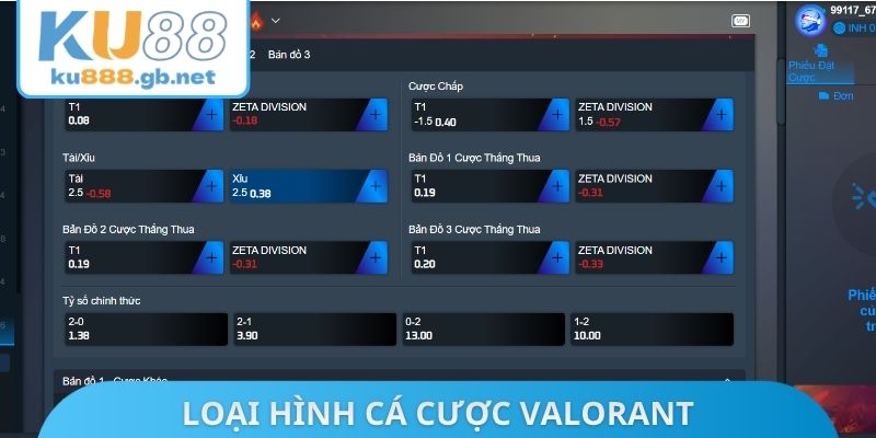 Loại hình cá cược Valorant