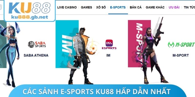 Sảnh E-sports KU88 hấp dẫn nhất chuyên mục